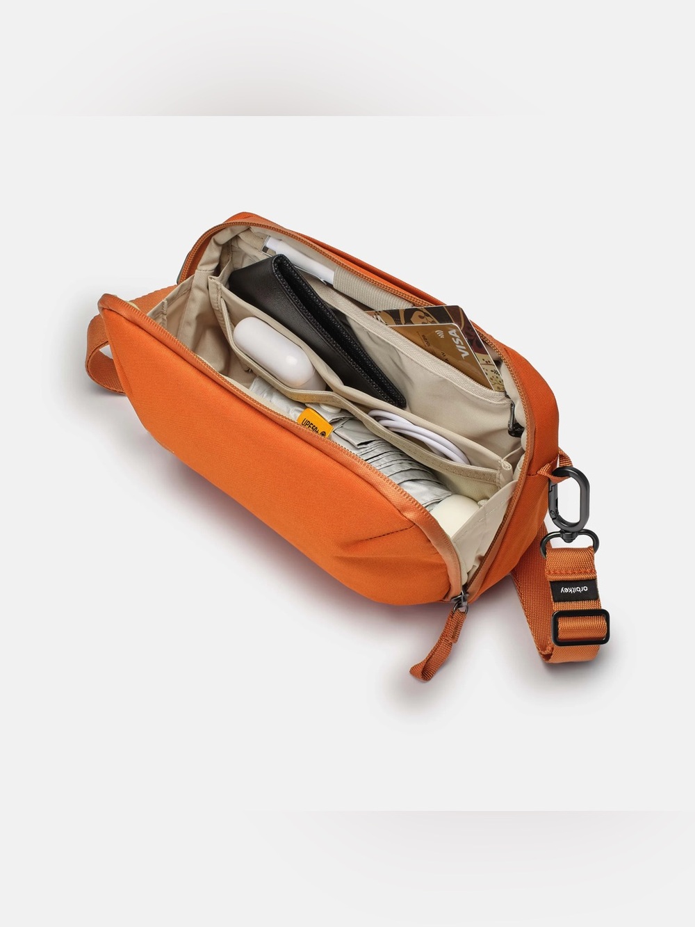 NWT Orbitkey Travel Sling 3L Terracotta Unisex Crossbody Bag - Picture 8 of 11